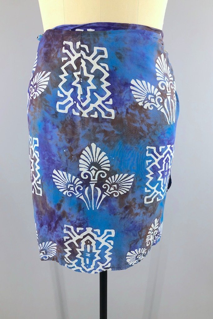 Vintage Bali Batik Wrap Skirt-ThisBlueBird - Modern Vintage