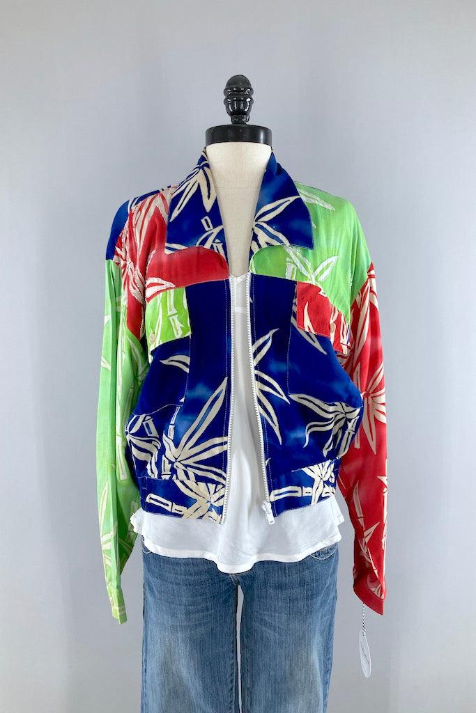 Vintage Beaded Batik Floral Jacket-ThisBlueBird