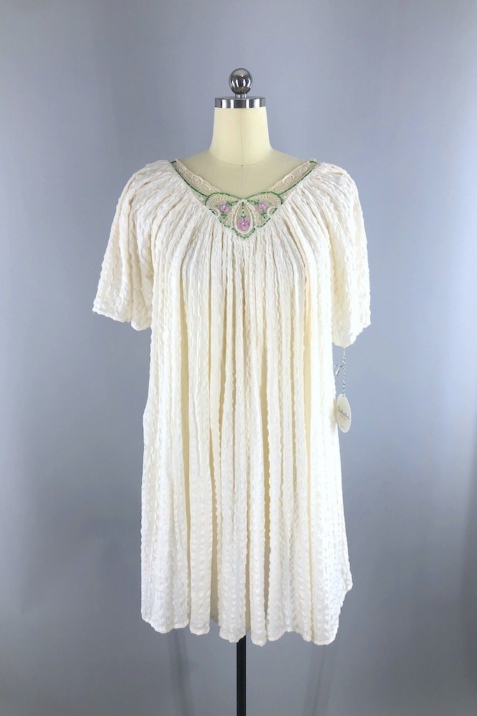 Vintage Beaded Gauze Grecian Dress-ThisBlueBird - Modern Vintage