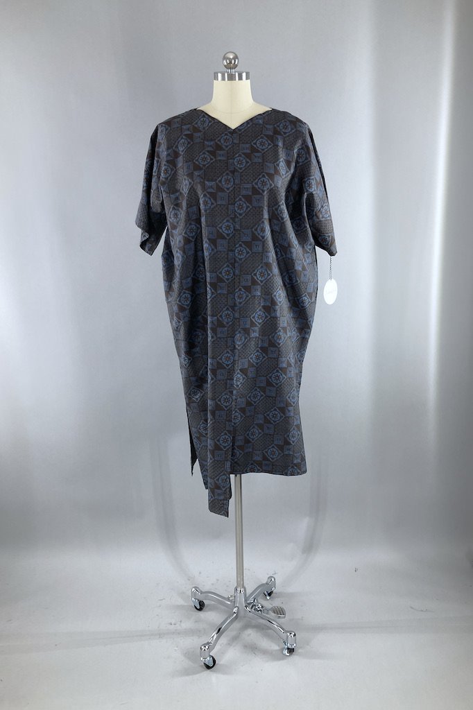Vintage Black Kimono Dress-ThisBlueBird - Modern Vintage