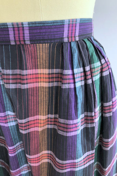 Vintage Black Plaid Blouse and Skirt Set-ThisBlueBird - Modern Vintage