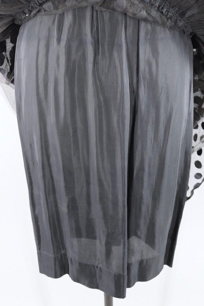 Vintage Black Polka Dot Peplum Dress - ThisBlueBird