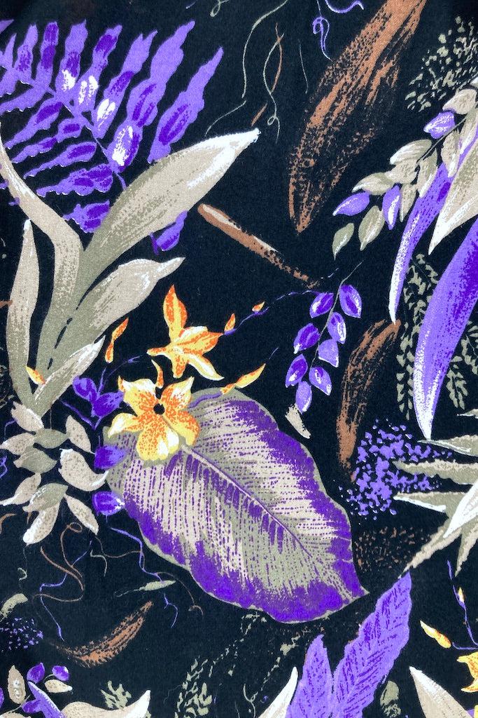 Vintage Black &amp; Purple Hawaiian Aloha Dress-ThisBlueBird