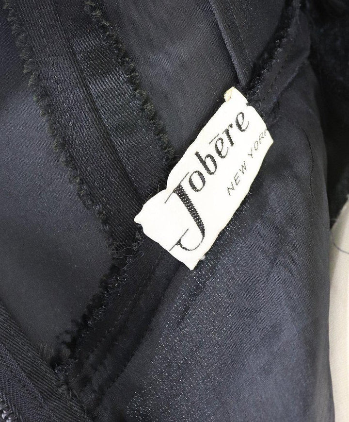Vintage 1950s Black Satin Crepe Cocktail Dress - ThisBlueBird