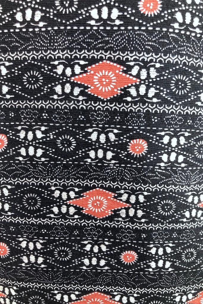 Vintage Black Terra Cotta Raw Silk Kimono-ThisBlueBird