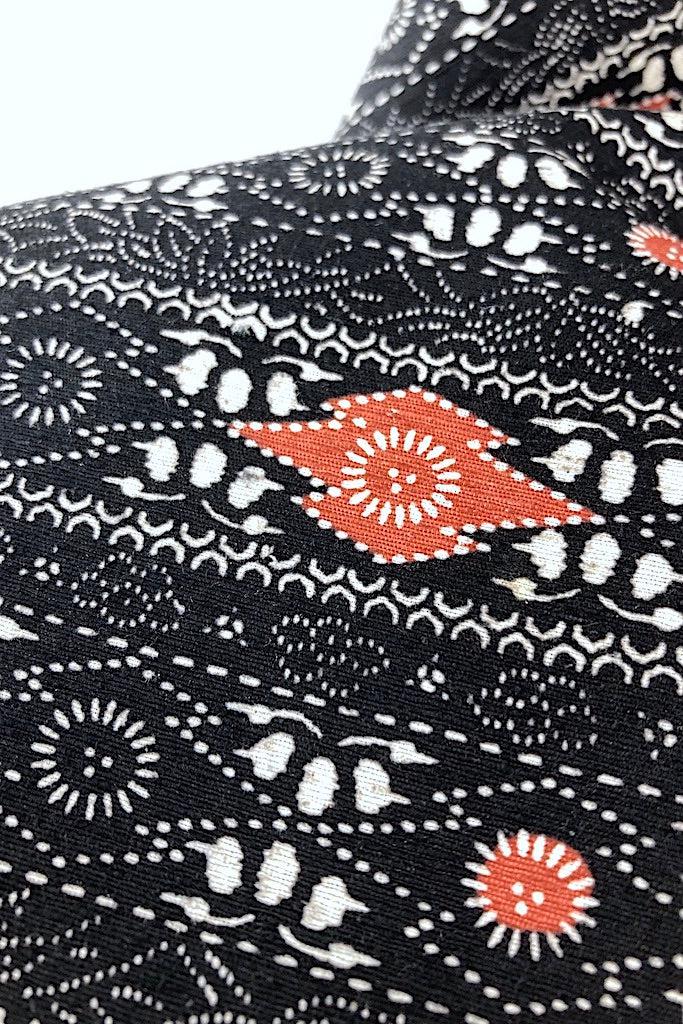 Vintage Black Terra Cotta Raw Silk Kimono-ThisBlueBird