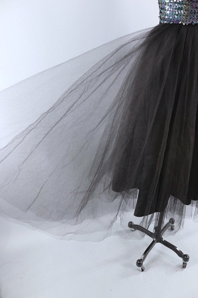 Vintage Black Tulle Party Dress-ThisBlueBird - Modern Vintage