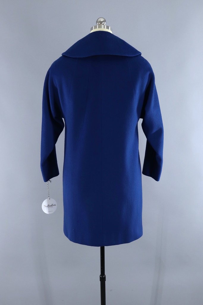 Vintage 1960s Blue Cashmere Wool Coat - ThisBlueBird