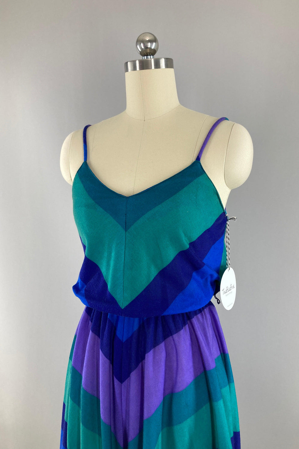Vintage Blue Chevron Sundress-ThisBlueBird