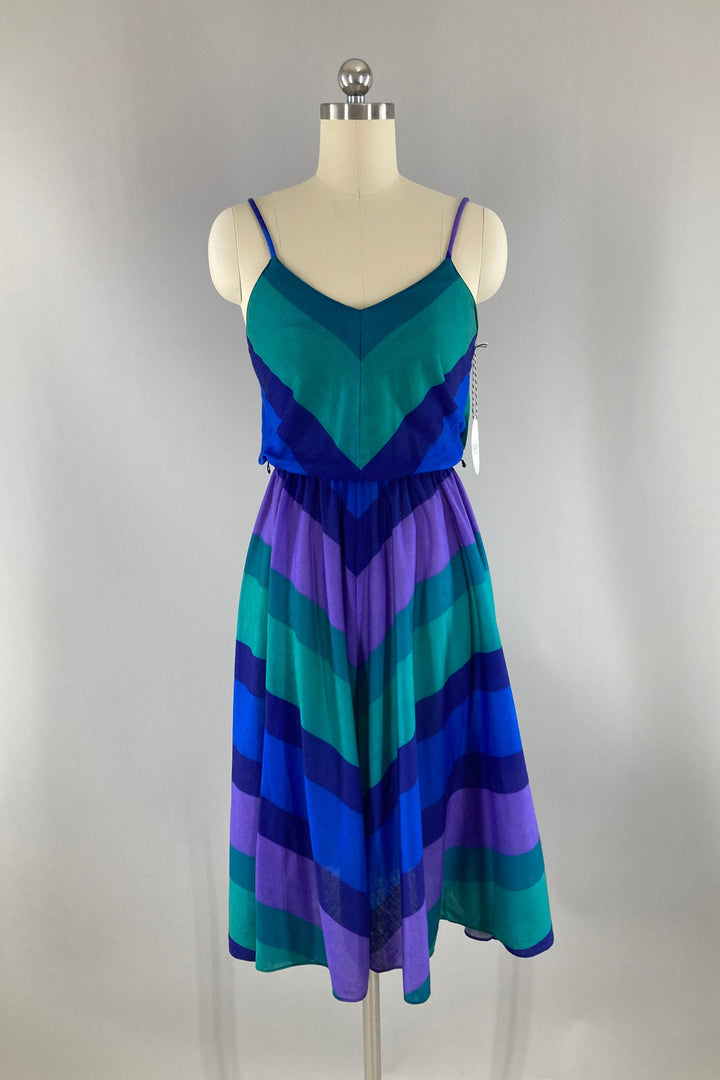 Vintage Blue Chevron Sundress-ThisBlueBird