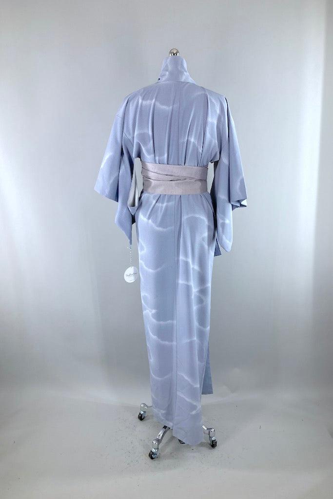 Vintage Blue Clouds Silk Kimono Robe-ThisBlueBird