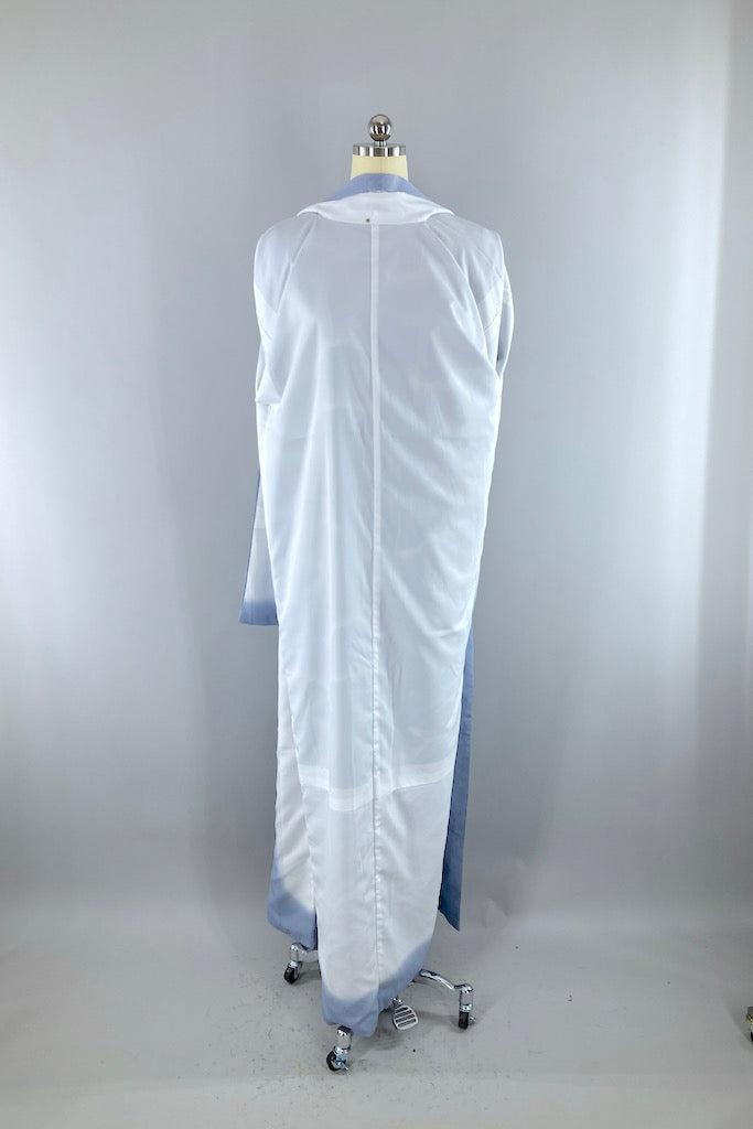 Vintage Blue Clouds Silk Kimono Robe-ThisBlueBird
