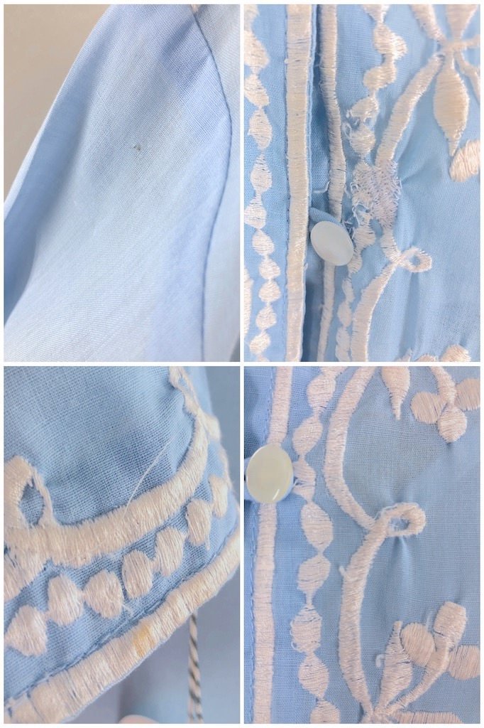 Vintage Blue Embroidered Tunic-ThisBlueBird - Modern Vintage