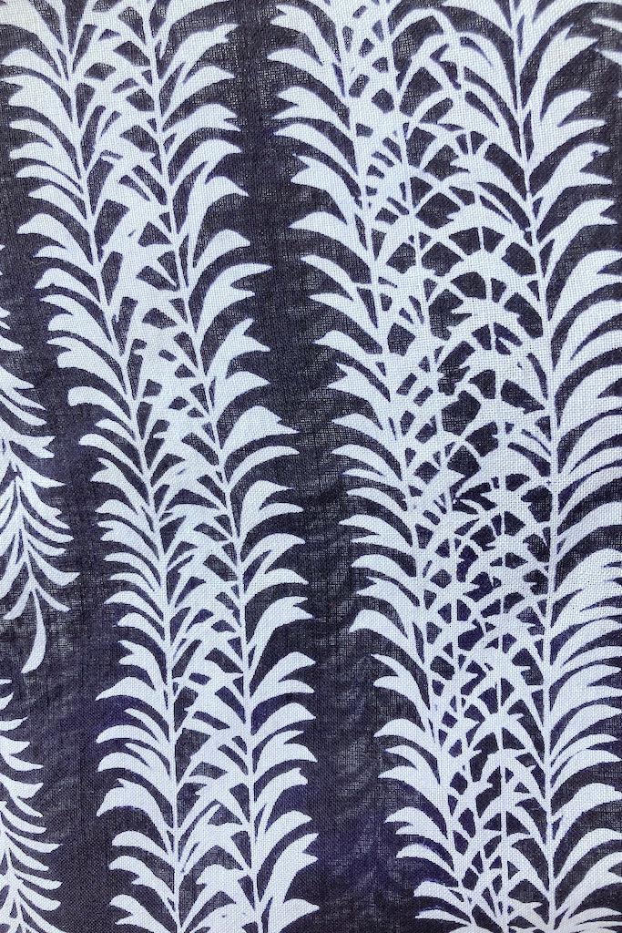 Vintage Blue Ferns Cotton Yukata Kimono-ThisBlueBird