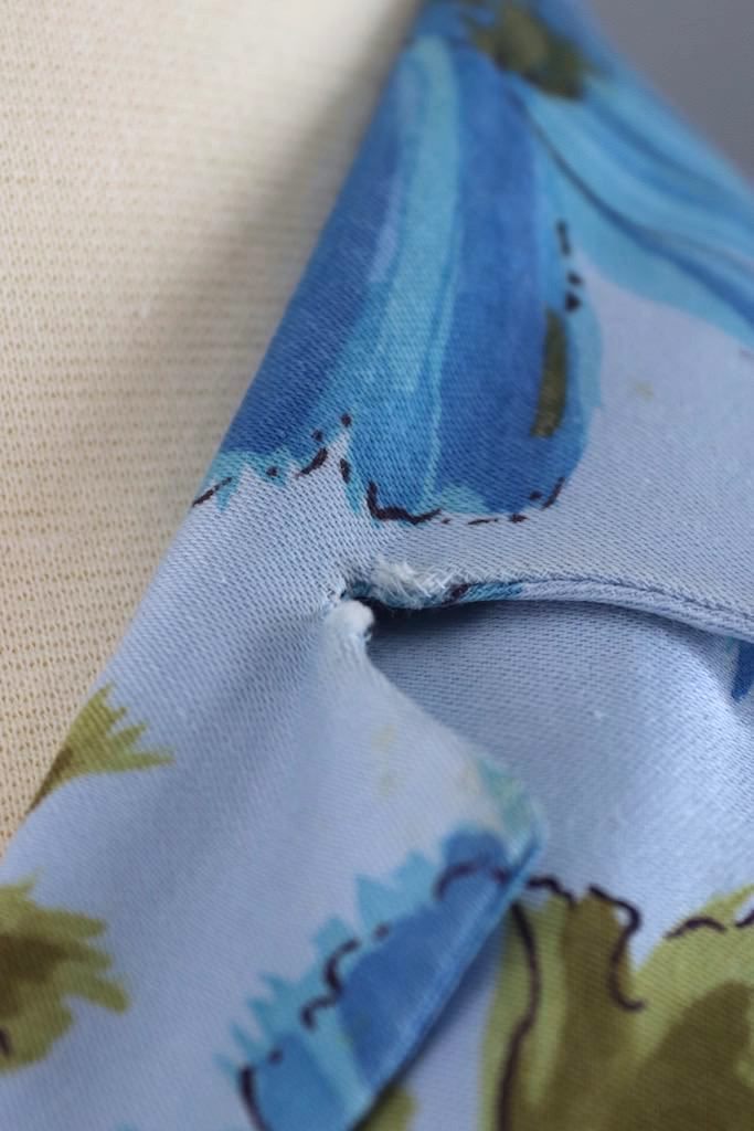 Vintage Blue Floral Print Blouse-ThisBlueBird - Modern Vintage