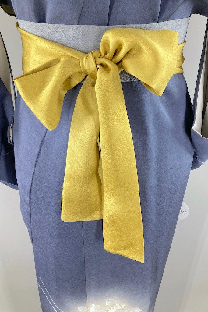 Vintage Blue Grey Gazelles Silk Kimono Robe-ThisBlueBird