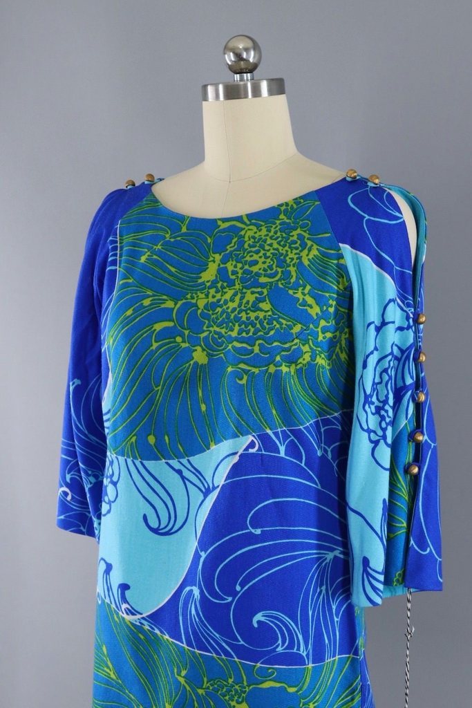 Vintage 1960s Hawaiian Floral Tunic-ThisBlueBird - Modern Vintage