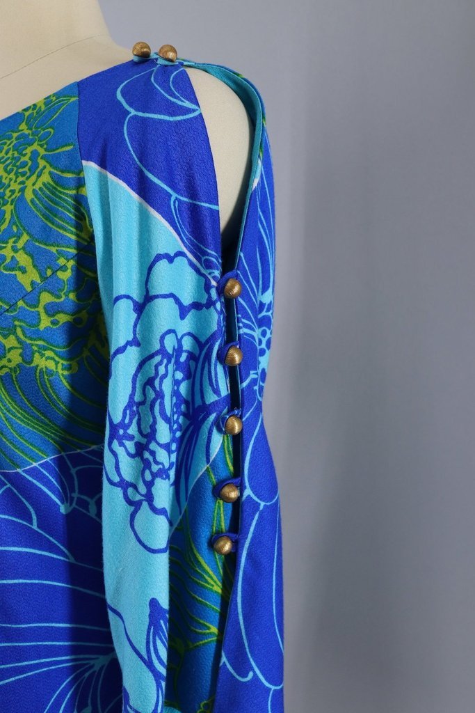 Vintage 1960s Hawaiian Floral Tunic-ThisBlueBird - Modern Vintage
