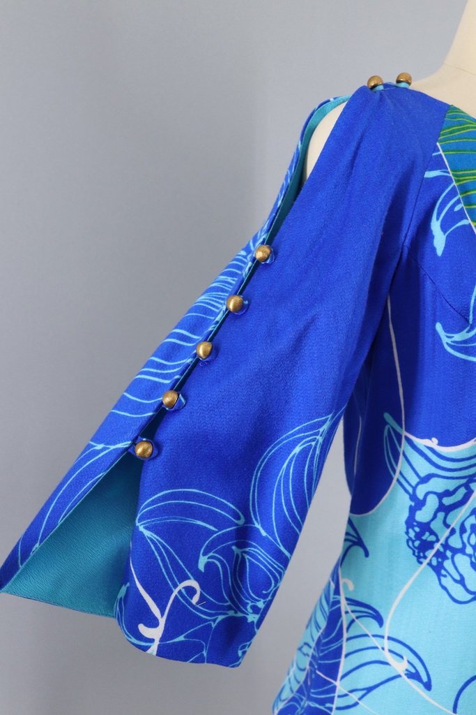 Vintage 1960s Hawaiian Floral Tunic-ThisBlueBird - Modern Vintage