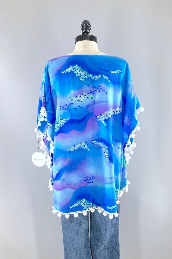 Vintage Blue Hawaiian Fringed Tunic-ThisBlueBird