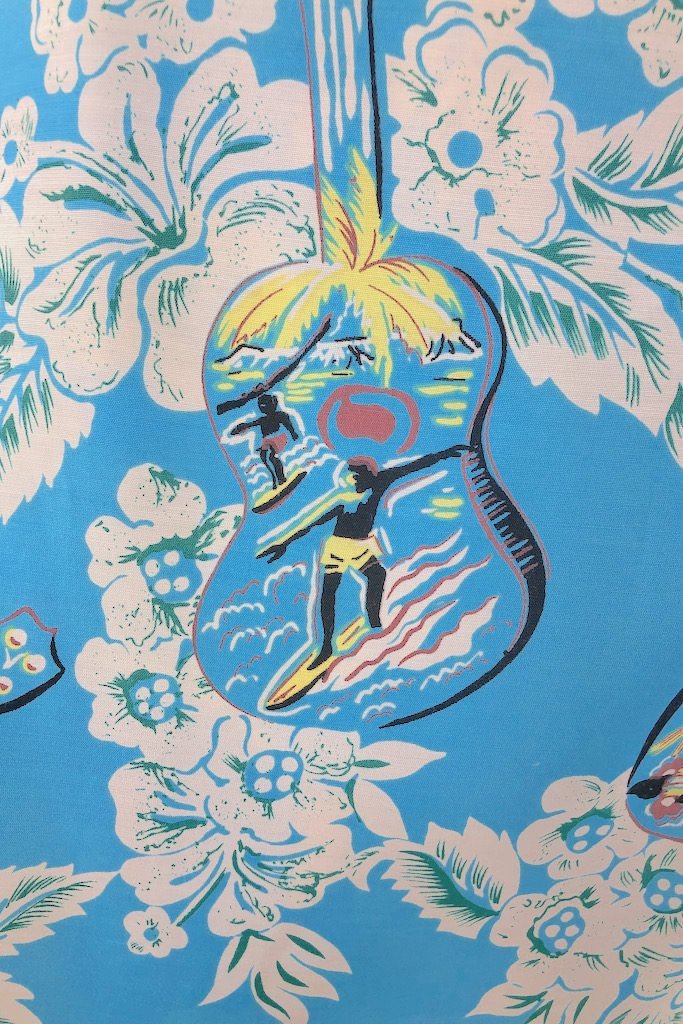 Vintage Blue Hawaiian Wrap Skirt-ThisBlueBird - Modern Vintage