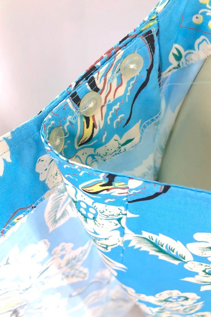 Vintage Blue Hawaiian Wrap Skirt-ThisBlueBird - Modern Vintage