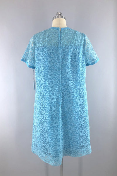 Vintage Blue Lace Party Dress-ThisBlueBird - Modern Vintage