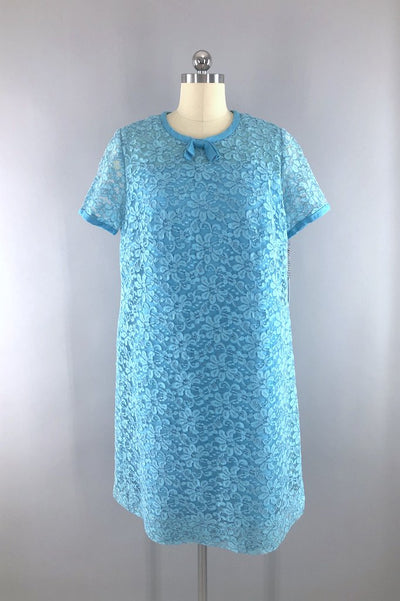 Vintage Blue Lace Party Dress-ThisBlueBird - Modern Vintage