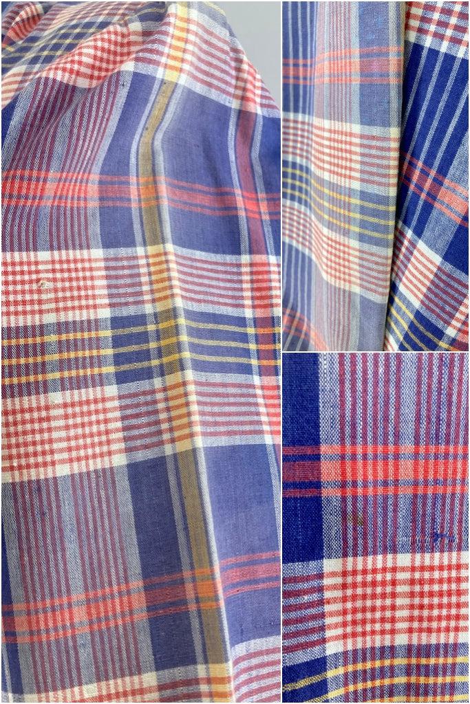Vintage Blue Madras Plaid Jacket-ThisBlueBird