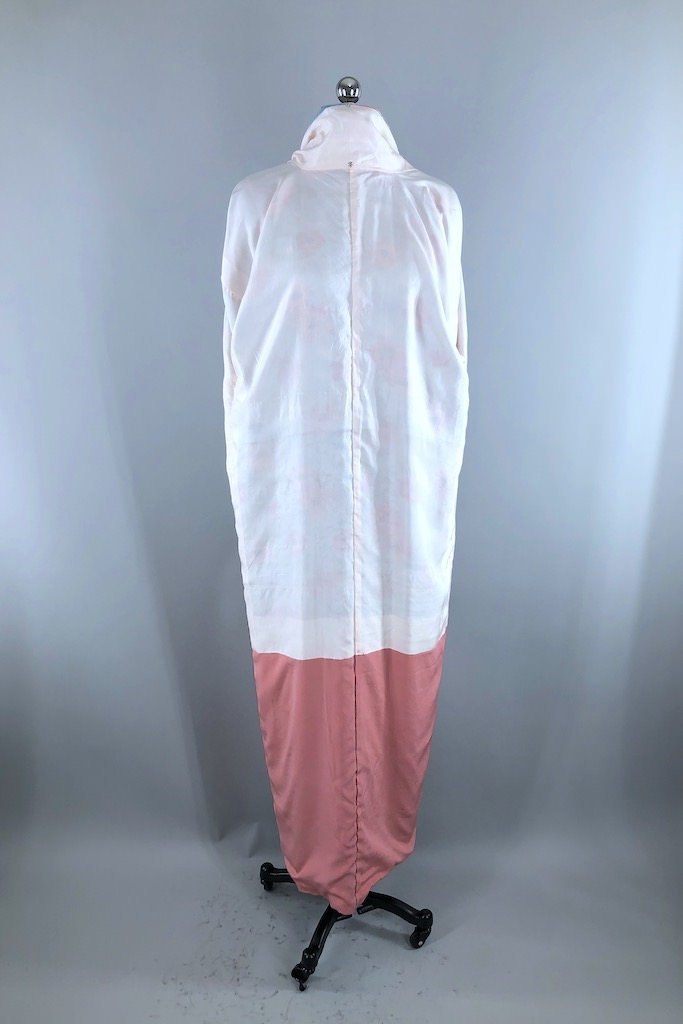 Vintage Blue & Pink Floral Silk Kimono Robe-ThisBlueBird - Modern Vintage