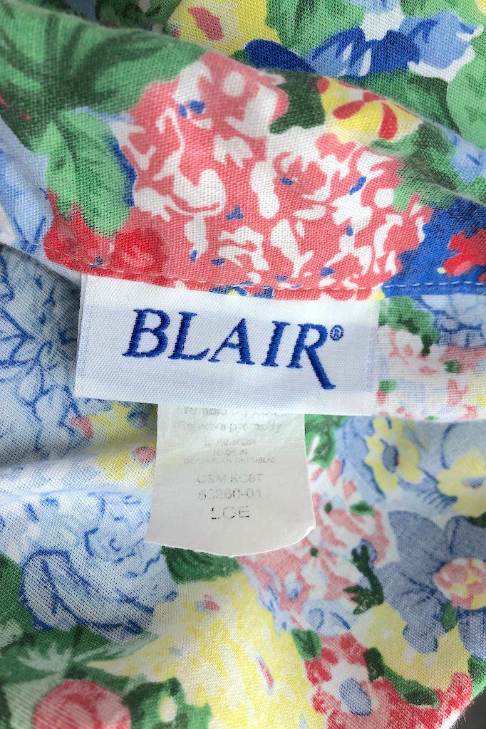 Vintage Blue Print Summer Shirt-ThisBlueBird