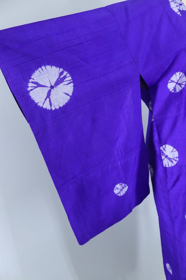 Vintage Blue Shibori Silk Kimono Cardigan-ThisBlueBird - Modern Vintage