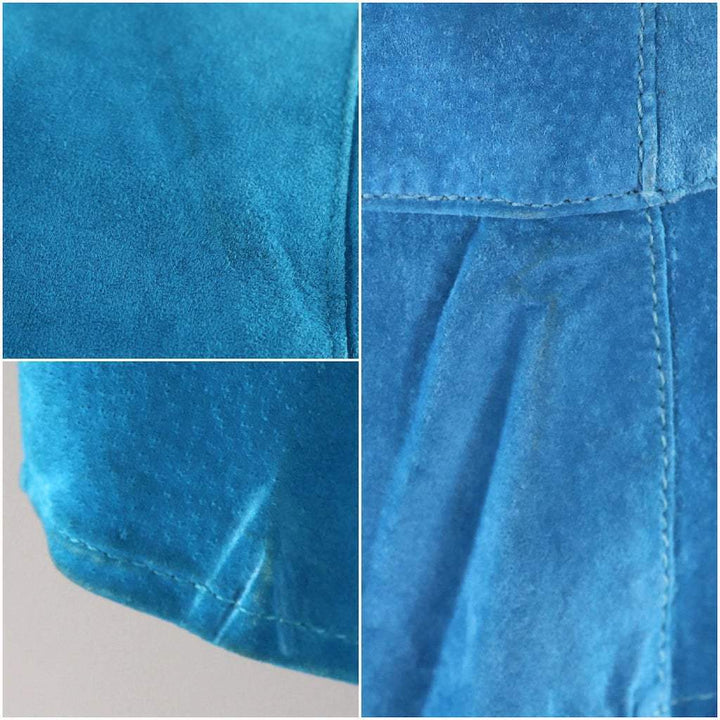 Vintage Blue Suede Peplum Dress-ThisBlueBird - Modern Vintage
