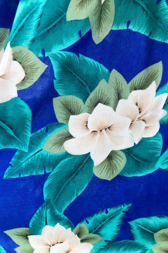 Vintage Blue Tropical Floral Skirt-ThisBlueBird - Modern Vintage