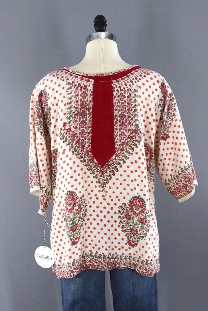 Vintage Bohemian Cotton Tunic-ThisBlueBird - Modern Vintage