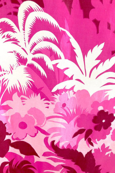 Vintage Bright Pink Hawaiian Maxi Dress-ThisBlueBird