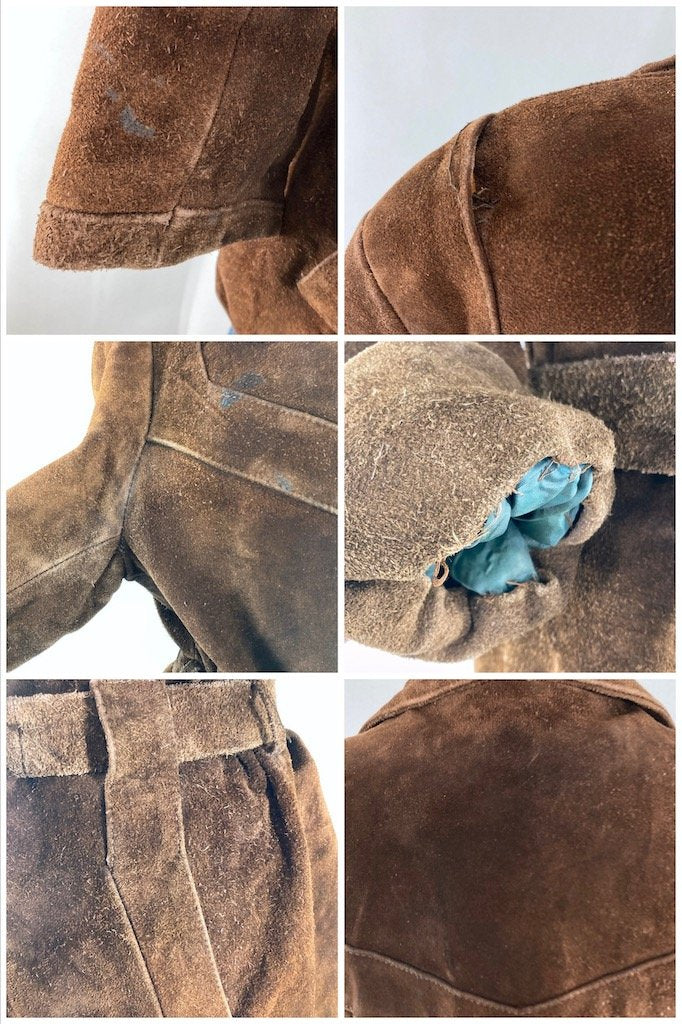 Vintage Brown Belted Suede Jacket-ThisBlueBird