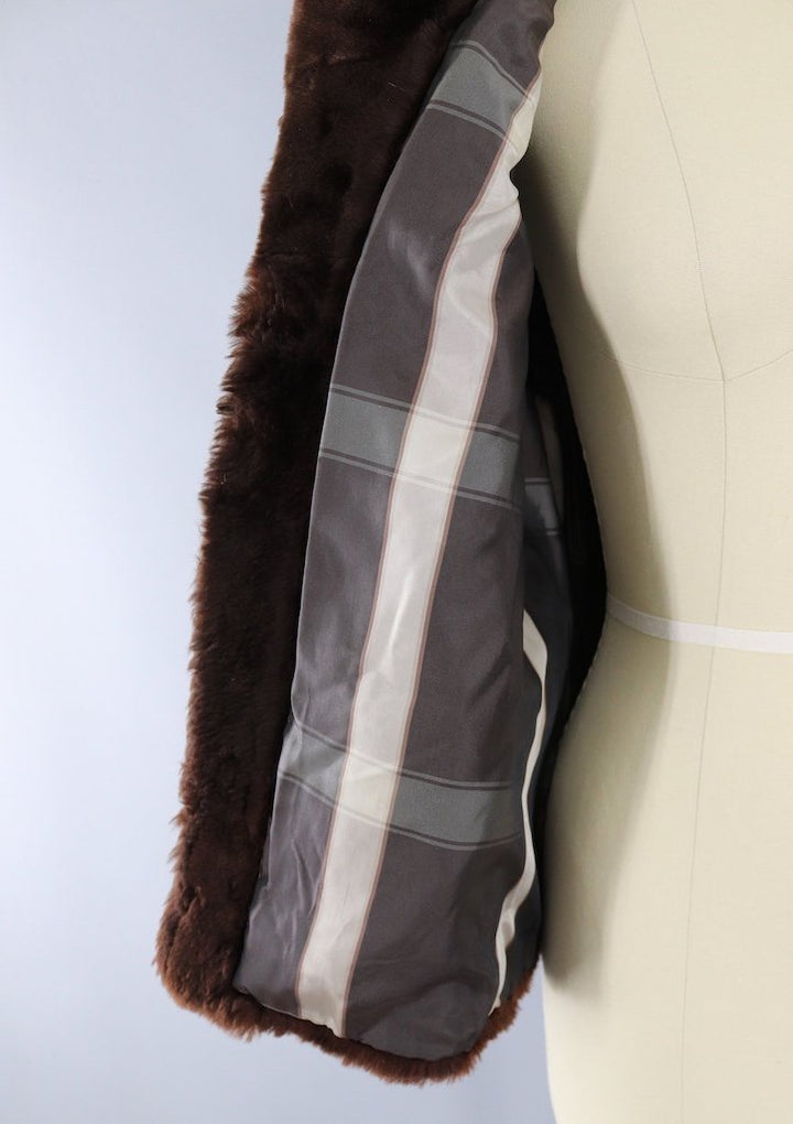 Vintage Brown Mouton Fur Coat-ThisBlueBird - Modern Vintage