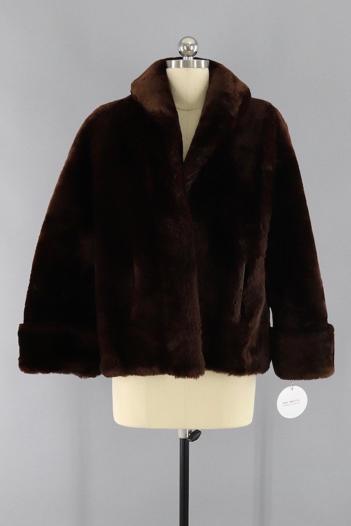 Vintage Brown Mouton Fur Coat – ThisBlueBird