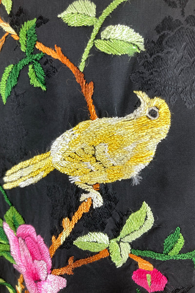 Vintage Canary Embroidered Robe-ThisBlueBird