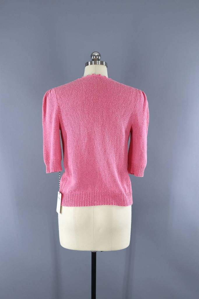 Vintage 1980s Carnation Pink Sweater - ThisBlueBird
