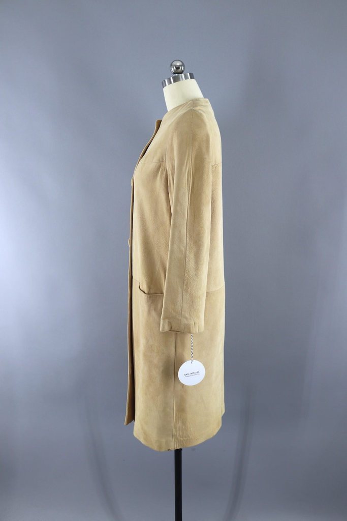 Vintage 1960s Suede Car Coat / Butter Chamois - ThisBlueBird