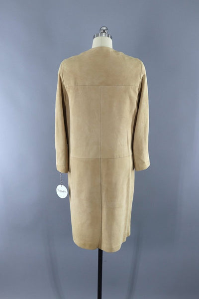 Vintage 1960s Suede Car Coat / Butter Chamois - ThisBlueBird