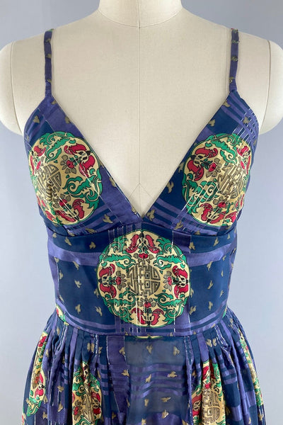 Vintage Chinese Dragon Evening Dress-ThisBlueBird