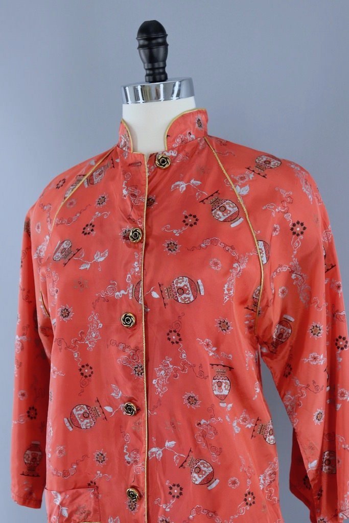 Vintage Chinoiserie Tunic Blouse-ThisBlueBird - Modern Vintage