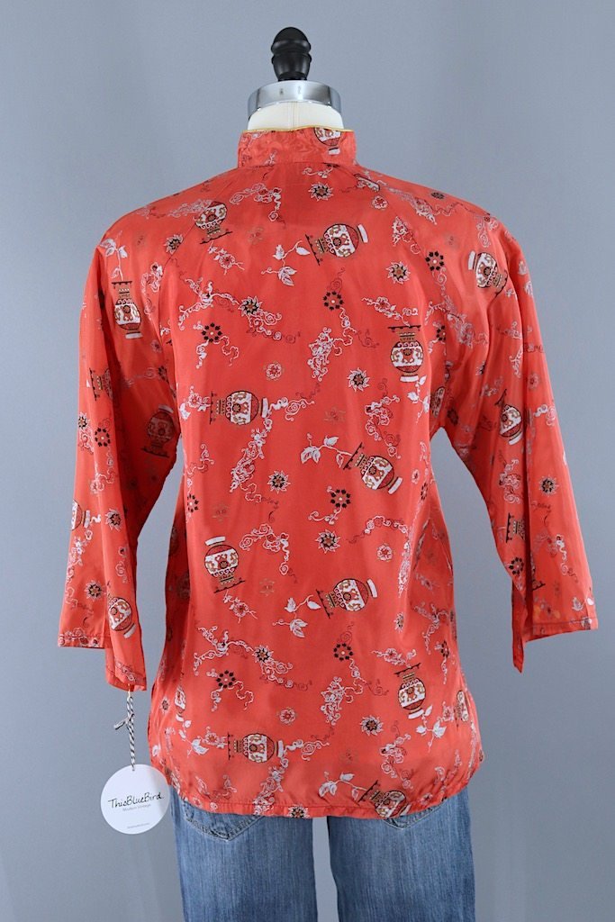 Vintage Chinoiserie Tunic Blouse-ThisBlueBird - Modern Vintage