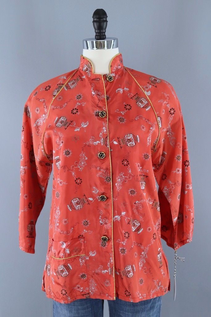 Vintage Chinoiserie Tunic Blouse-ThisBlueBird