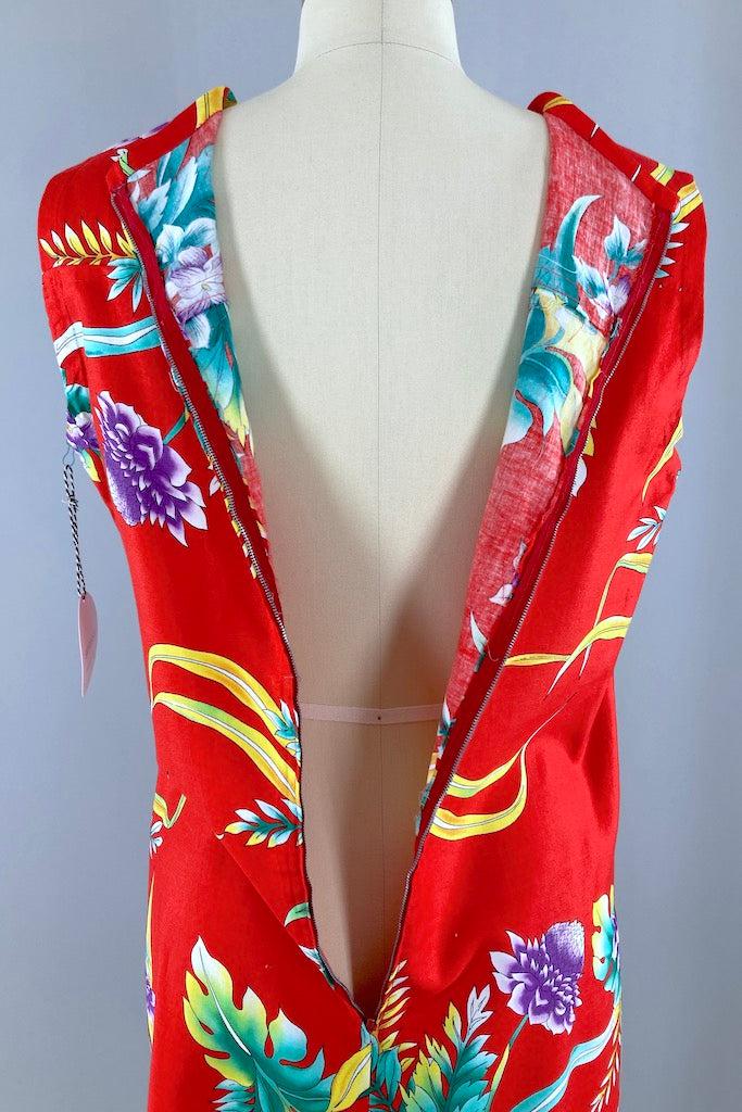 Vintage Classic Hawaiian Print Sundress-ThisBlueBird
