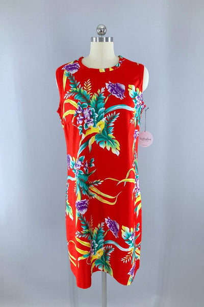 Vintage Classic Hawaiian Print Sundress-ThisBlueBird