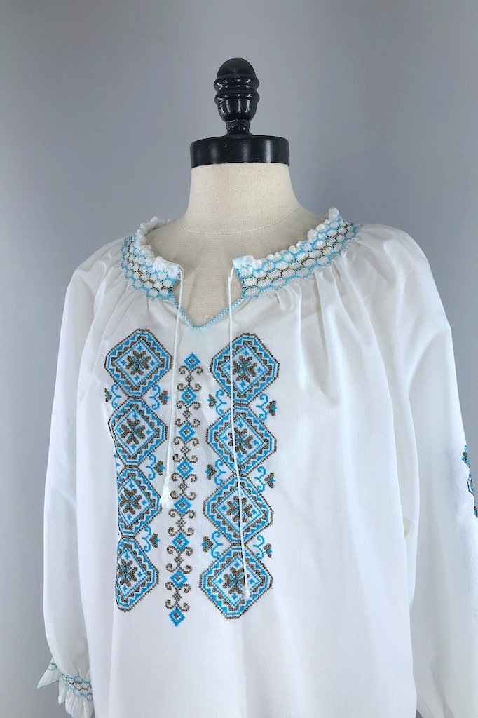 Vintage Embroidered Tunic Shirt-ThisBlueBird - Modern Vintage